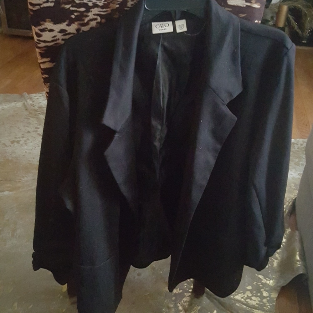Black ruched sleeve black blazer coat